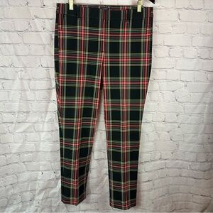 J. Crew Tartan Plaid ruby full length Pant sz 12 holiday preppy classic